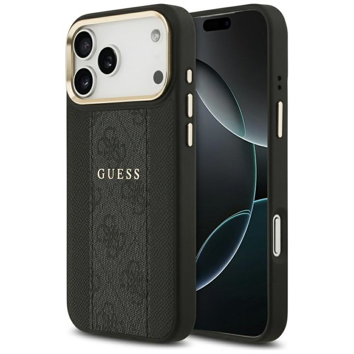 Etui Guess 4G Stripe MagSafe do iPhone   17 Pro Max czarny na NearMe.pl