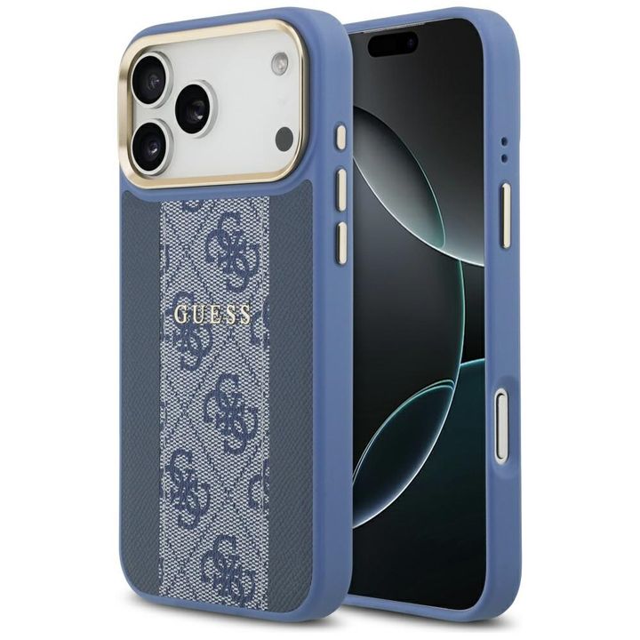 Etui Guess 4G Stripe MagSafe do iPhone   17 Pro Max niebieski na NearMe.pl
