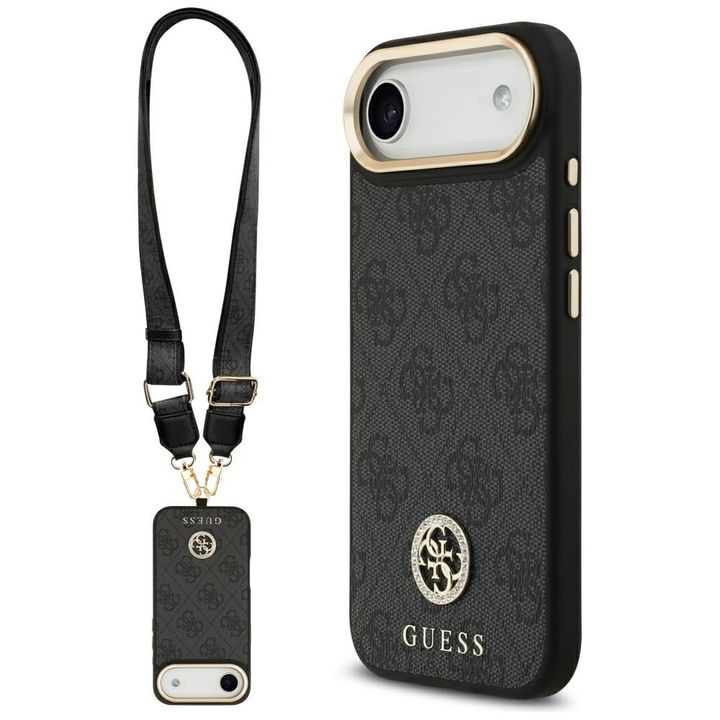 Etui Guess 4G Strass Logo & Big Strap    Metal Buttons MagSafe do iPhone Air czarny na NearMe.pl