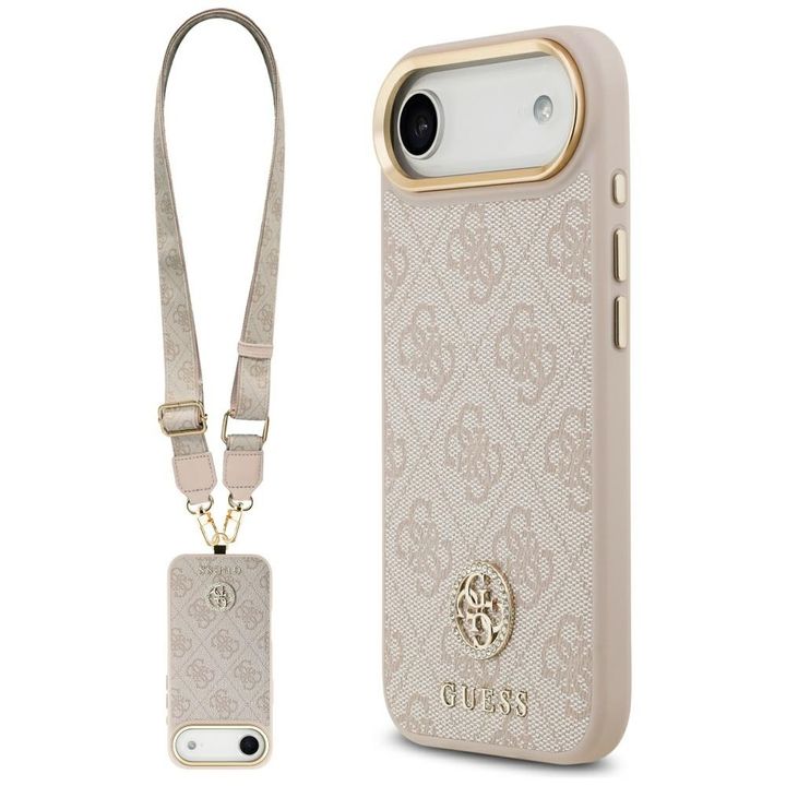 Etui Guess 4G Strass Logo & Big Strap    Metal Buttons MagSafe do iPhone Air różowy na NearMe.pl