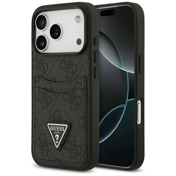 Etui Guess 4G Double Card Triangle do    iPhone 17 Pro czarny na NearMe.pl