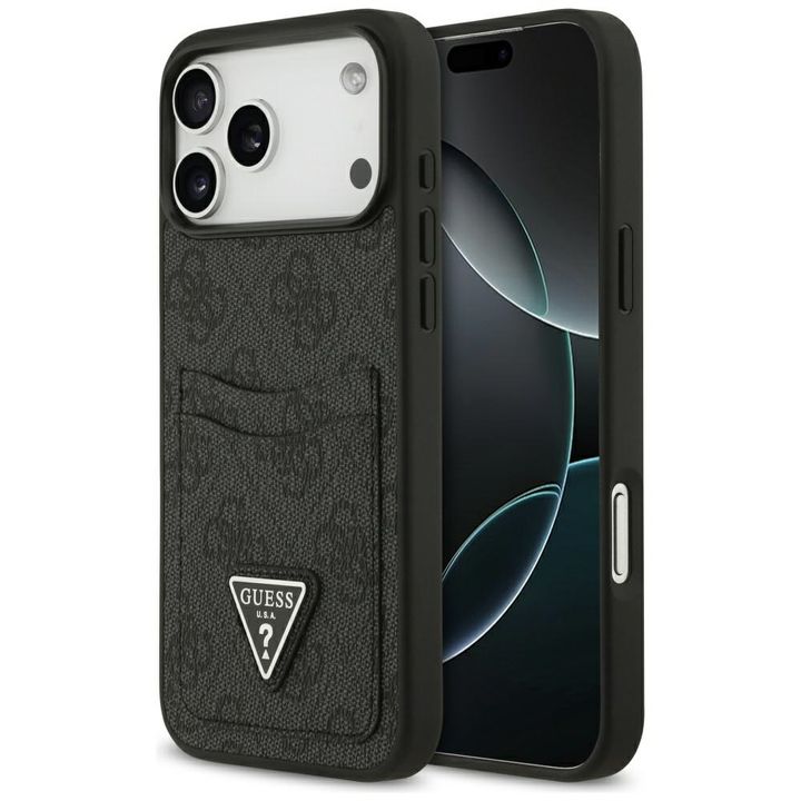 Etui Guess 4G Double Card Triangle do    iPhone 17 Pro Max czarny na NearMe.pl