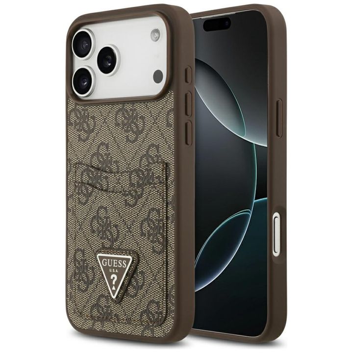 Etui Guess 4G Double Card Triangle do    iPhone 17 Pro Max brązowy na NearMe.pl