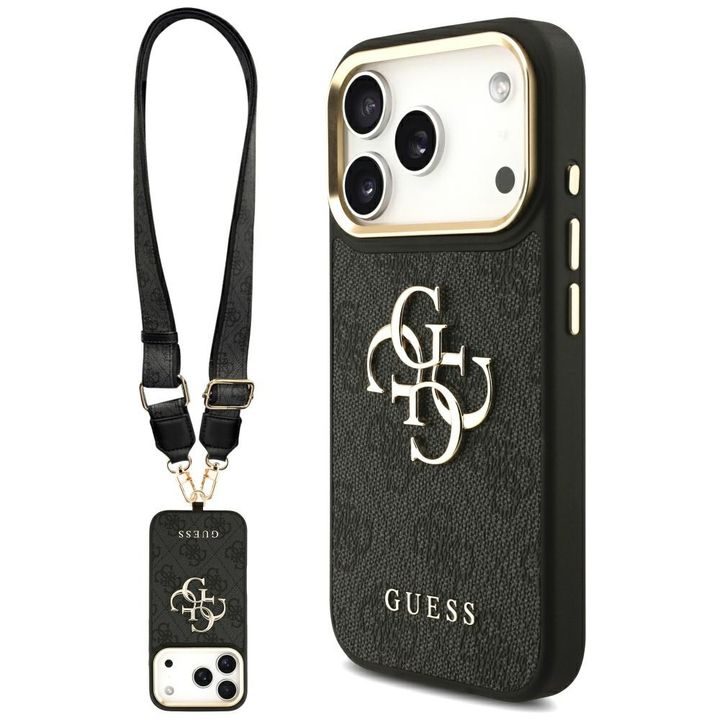 Etui Guess 4G Big 4G Classic Logo Big    Strap Metal Buttons do iPhone 17 Pro czarny na NearMe.pl