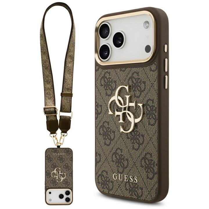 Etui Guess 4G Big 4G Classic Logo Big    Strap Metal Buttons do iPhone 17 Pro Max brązowy na NearMe.pl