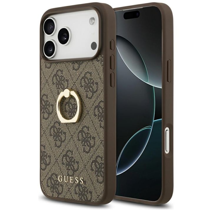 Etui Guess 4G Ring Stand do iPhone 17    Pro Max brązowy na NearMe.pl
