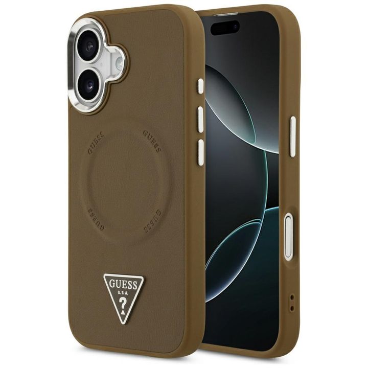 Etui Guess Triangle Logo MagSafe do      iPhone 17 brązowy na NearMe.pl
