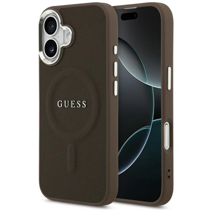 Etui Guess Classic Logo MagSafe do       iPhone 17 brązowy na NearMe.pl