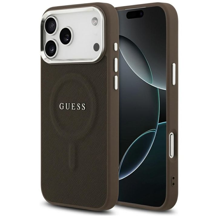 Etui Guess Classic Logo MagSafe do       iPhone 17 Pro brązowy na NearMe.pl