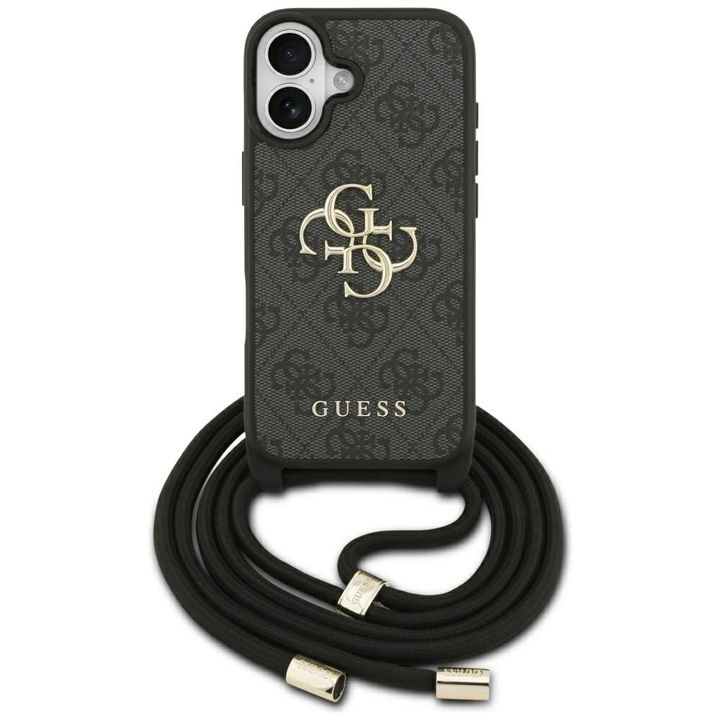 Etui Guess 4G Big Logo Cord Stap         Crossbody do iPhone 17 czarny na NearMe.pl