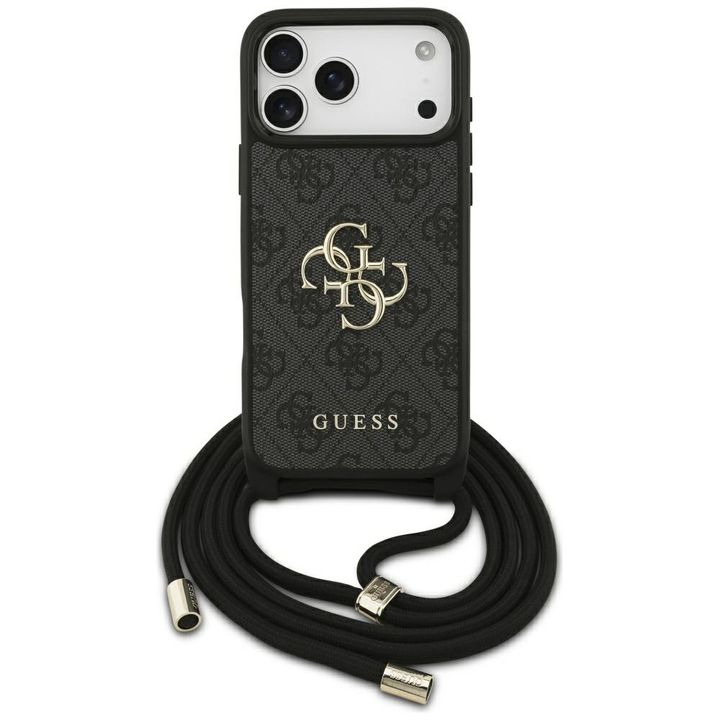 Etui Guess 4G Big Logo Cord Stap         Crossbody do iPhone 17 Pro Max czarny na NearMe.pl