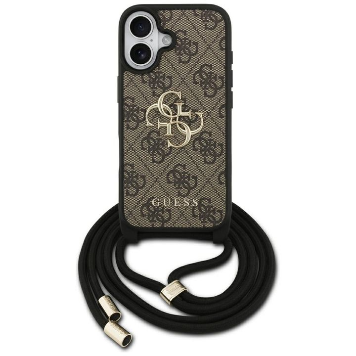Etui Guess 4G Big Logo Cord Stap         Crossbody do iPhone 17 brązowy na NearMe.pl