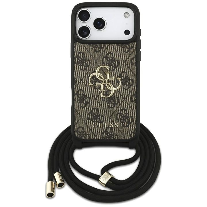 Etui Guess 4G Big Logo Cord Stap         Crossbody do iPhone 17 Pro Max brązowy na NearMe.pl