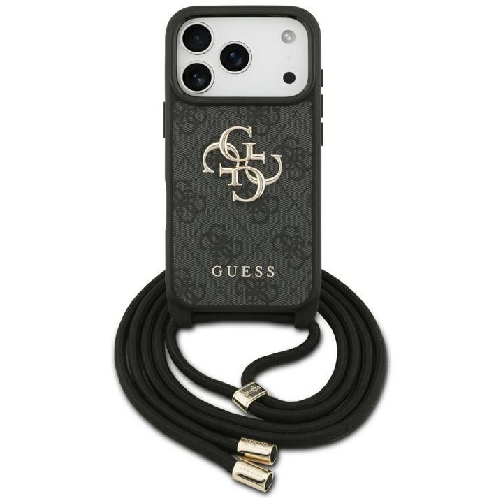 Etui Guess 4G Big Logo Cord Stap         Crossbody do iPhone 17 Pro czarny na NearMe.pl