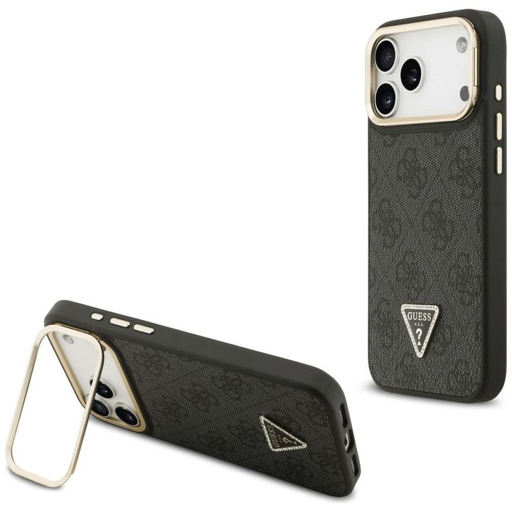 Etui Guess 4G PU Triangle Logo & Stand   Camera Magsafe do iPhone 17 Pro Max czarny na NearMe.pl
