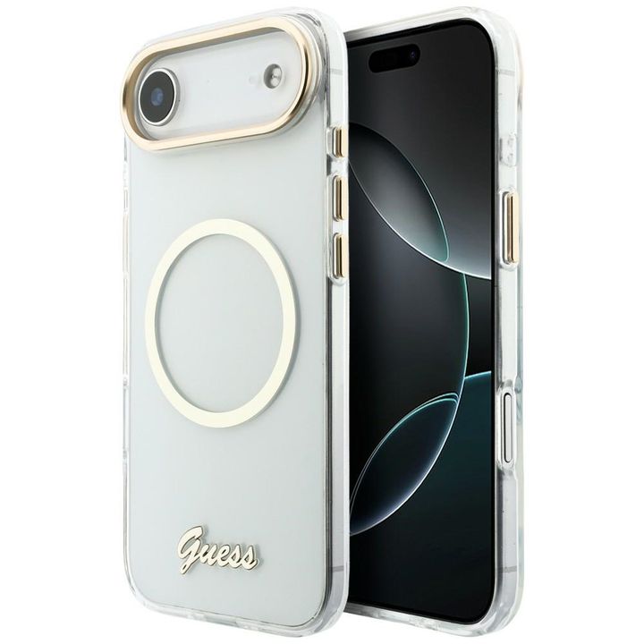Etui Guess IML Script Metal MagSafe do   iPhone Air przezroczysty na NearMe.pl