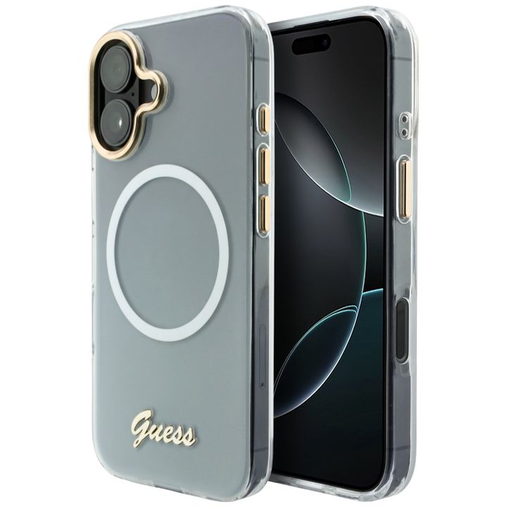 Etui Guess IML Gradient Script Metal     MagSafe do iPhone 17 biały na NearMe.pl