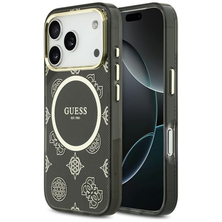 Etui Guess IML Peony Dot MagSafe do      iPhone 17 Pro czarny na NearMe.pl
