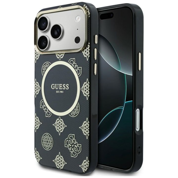 Etui Guess IML Peony Dot MagSafe do      iPhone 17 Pro Max czarny na NearMe.pl