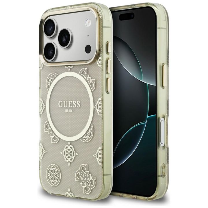 Etui Guess IML Peony Dot MagSafe do      iPhone 17 Pro beżowy na NearMe.pl