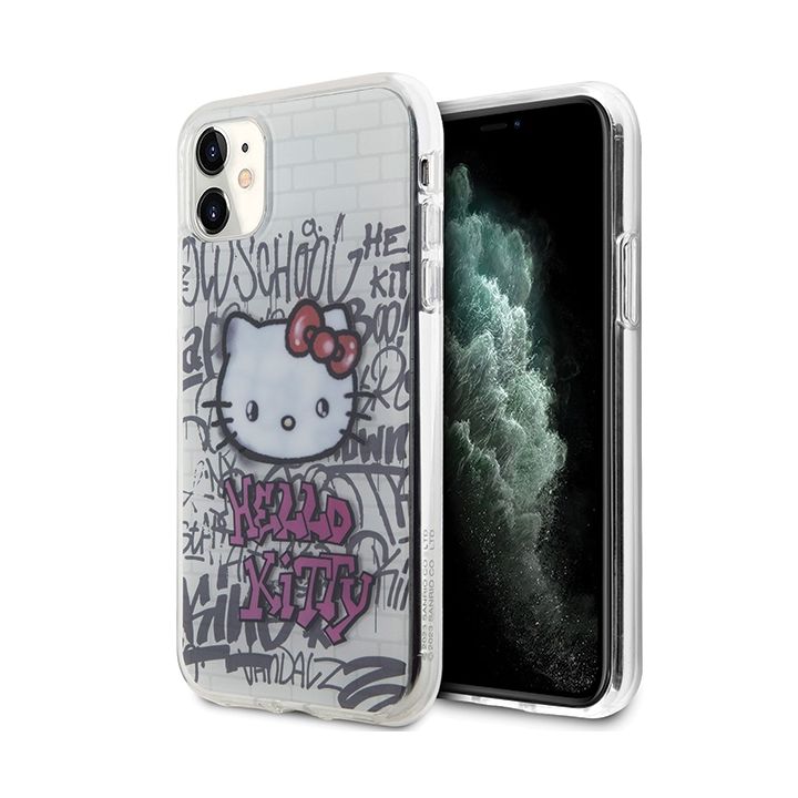 Hello Kitty HKHCN61HDGPHT iPhone 11 / Xr 6.1" biały/white hardcase IML Kitty On Bricks Graffiti na NearMe.pl