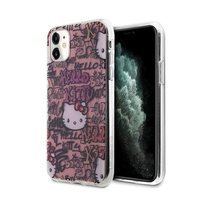 Hello Kitty HKHCN61HDGPTP iPhone 11 / Xr 6.1" różowy/pink hardcase IML Tags Graffiti na NearMe.pl