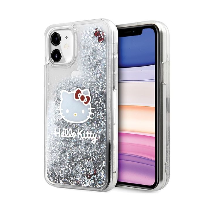 Hello Kitty HKHCN61LIKHET iPhone 11 / Xr 6.1" srebrny/silver hardcase Liquid Glitter Charms Kitty Head na NearMe.pl