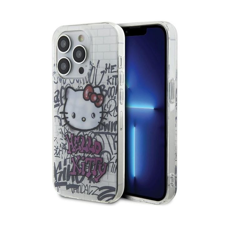 Hello Kitty HKHCP15LHDGPHT iPhone 15 Pro 6.1" biały/white hardcase IML Kitty On Bricks Graffiti na NearMe.pl
