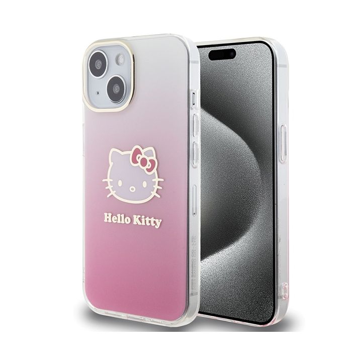 Hello Kitty HKHCP15SHDGKEP iPhone 15 / 14 / 13 6.1" różowy/pink hardcase IML Gradient Electrop Kitty Head na NearMe.pl