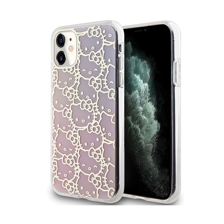 Hello Kitty HKHCN61HCHPEP iPhone 11 / Xr6.1" różowy/pink hardcase IML Gradient Electrop Crowded Kitty Head na NearMe.pl