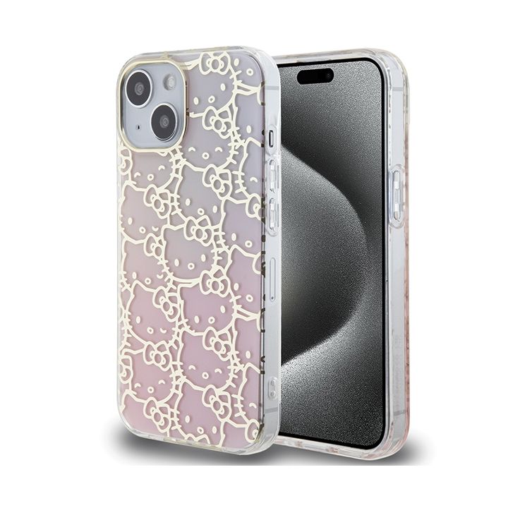 Hello Kitty HKHCP15SHCHPEP iPhone 15 /14 / 13 6.1" różowy/pink hardcase IML Gradient Electrop Crowded Kitty Head na NearMe.pl
