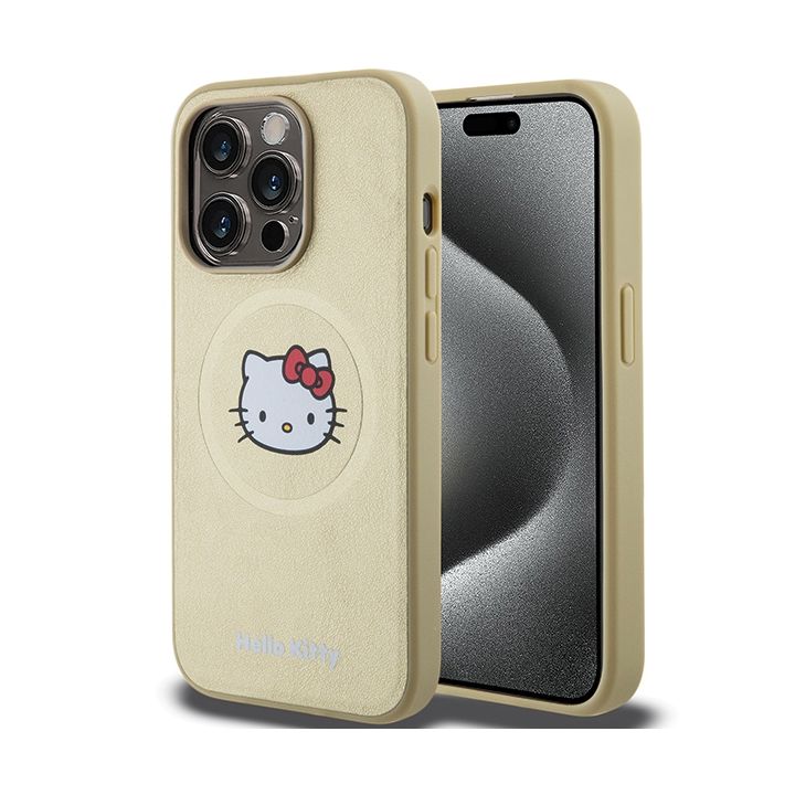 Hello Kitty HKHMP13XPGHCKD iPhone 13 ProMax 6.7" złoty/gold hardcase Leather Kitty Head MagSafe na NearMe.pl