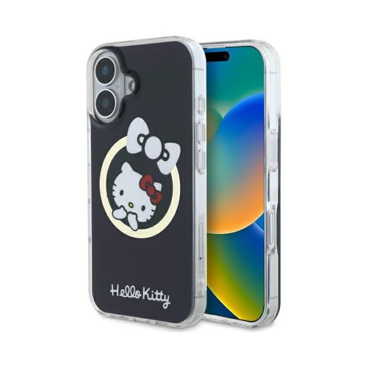 Hello Kitty HKHMP16SHFLBK iPhone 16 6,1"czarny/black hardcase IML Fun bow Magsafe na NearMe.pl