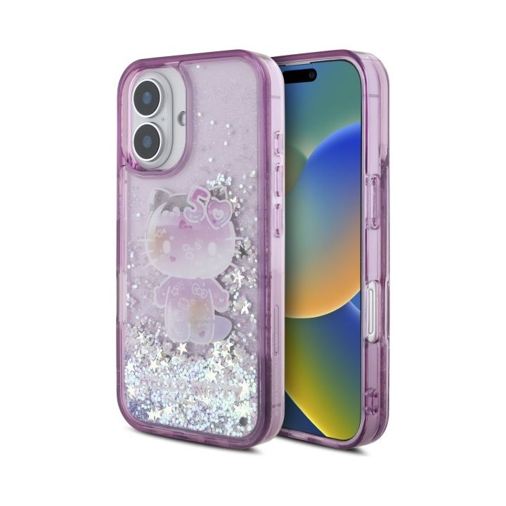 Hello Kitty HKHCP16SL50PPU iPhone 16     6.1" fioletowy/purple hardcase Liquid Glitter 50TH Anniversary Party na NearMe.pl