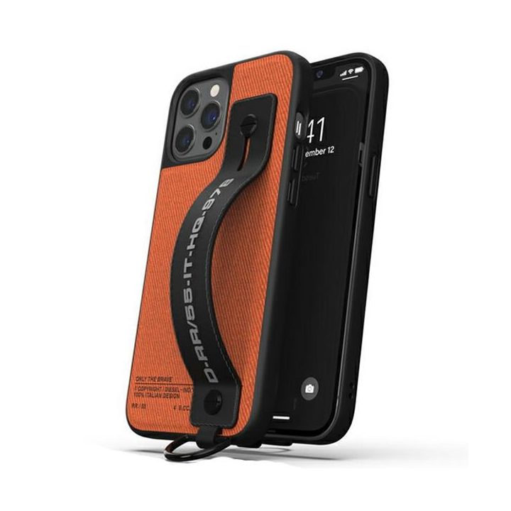 Diesel Handstrap Case Utility TwilliPhone 12 Pro Max czarno-pomarańczowy/black-orange 44289 na NearMe.pl