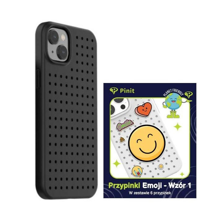 Zestaw Etui Pinit Dynamic + Emoji PiniPhone 14 / 15 / 13 6.1" czarny/black wzór 1 na NearMe.pl