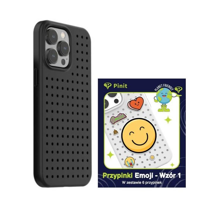 Zestaw Etui Pinit Dynamic + Emoji PiniPhone 14 Pro 6.1" czarny/black wzór 1 na NearMe.pl