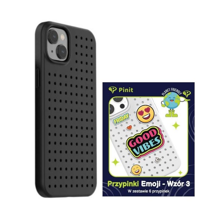 Zestaw Etui Pinit Dynamic + Emoji PiniPhone 14 Plus / 15 Plus 6.7" czarny/black wzór 3 na NearMe.pl