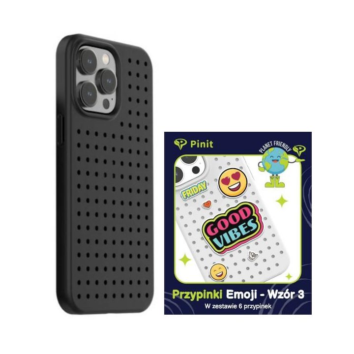 Zestaw Etui Pinit Dynamic + Emoji PiniPhone 14 Pro Max 6.7" czarny/black wzór 3 na NearMe.pl