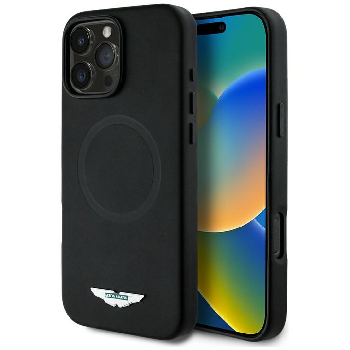 Etui Aston Martin HC FW Logo do iPhone   16 Pro MagSafe czarny na NearMe.pl