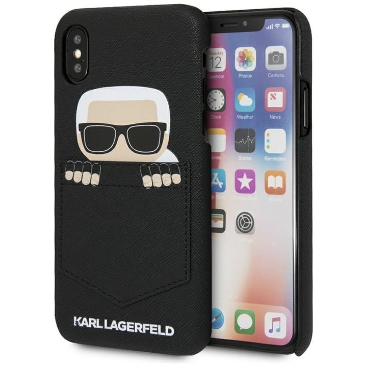 Karl Lagerfeld KLHCPXSKSF iPhone X/ Xshardcase czarny/black Sneaky Karl - Saffiano na NearMe.pl