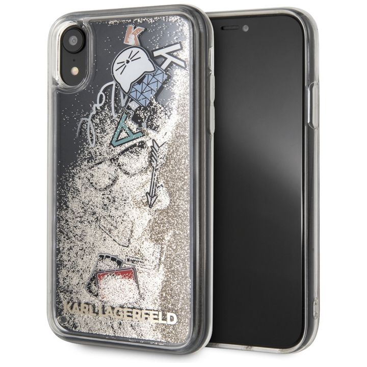 Karl Lagerfeld KLHCI61KSICGO iPhone Xrzłoty/gold hard case Iconic Liquid Glitter na NearMe.pl