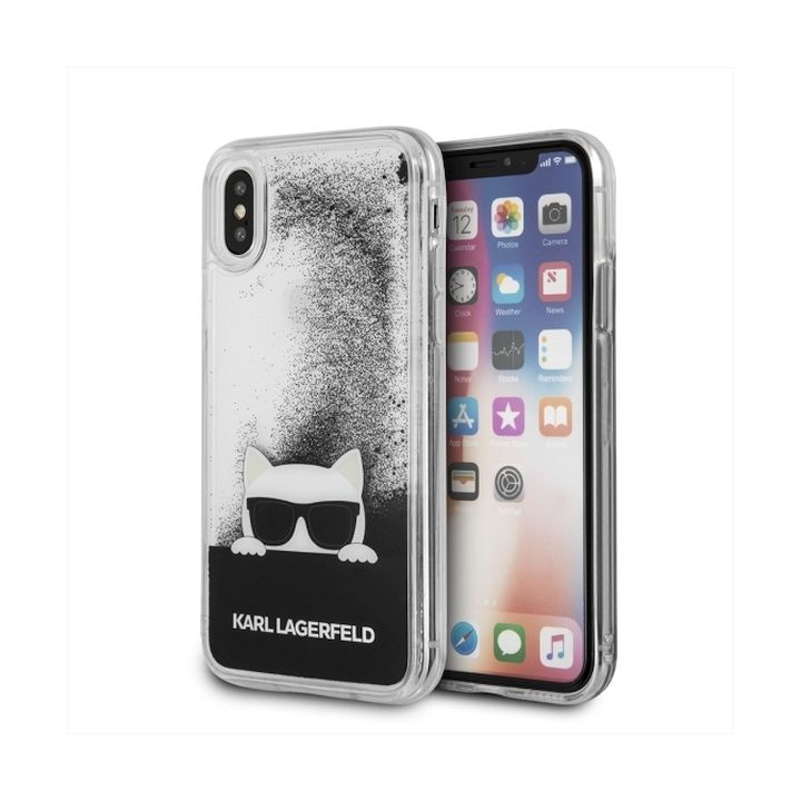 Karl Lagerfeld KLHCPXCHPEEBK iPhone Xblack/czarny hard case Liquid Glitter na NearMe.pl