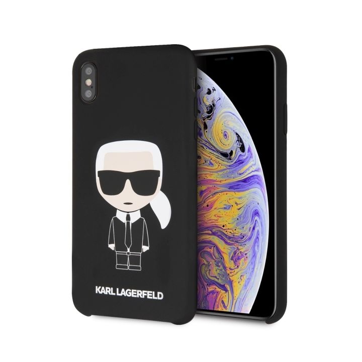 Karl Lagerfeld KLHCI65SLFKBK iPhone XsMax  hardcase czarny/black Silicone Iconic na NearMe.pl