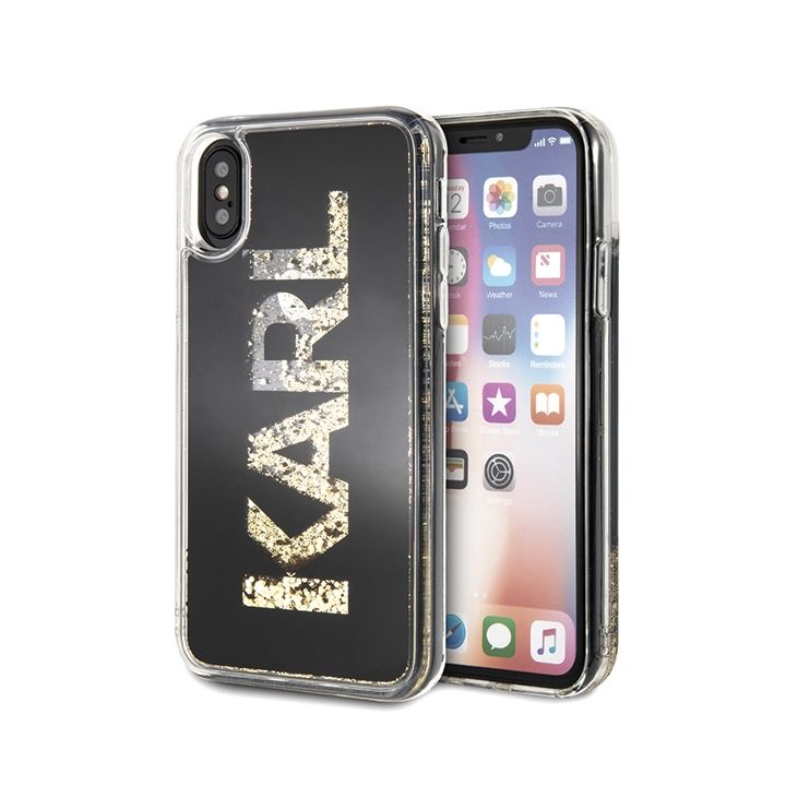 Karl Lagerfeld KLHCPXKAGBK iPhone X/Xs czarny/black Karl logo Glitter na NearMe.pl