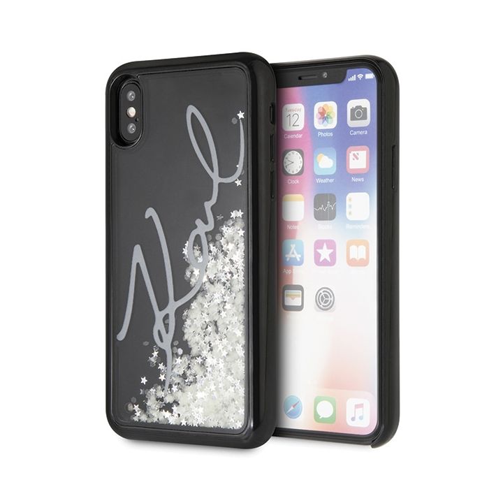 Karl Lagerfeld KLHCPXPH2IR iPhone X/Xs czarny/black Glitter Signature - Glow in the dark na NearMe.pl