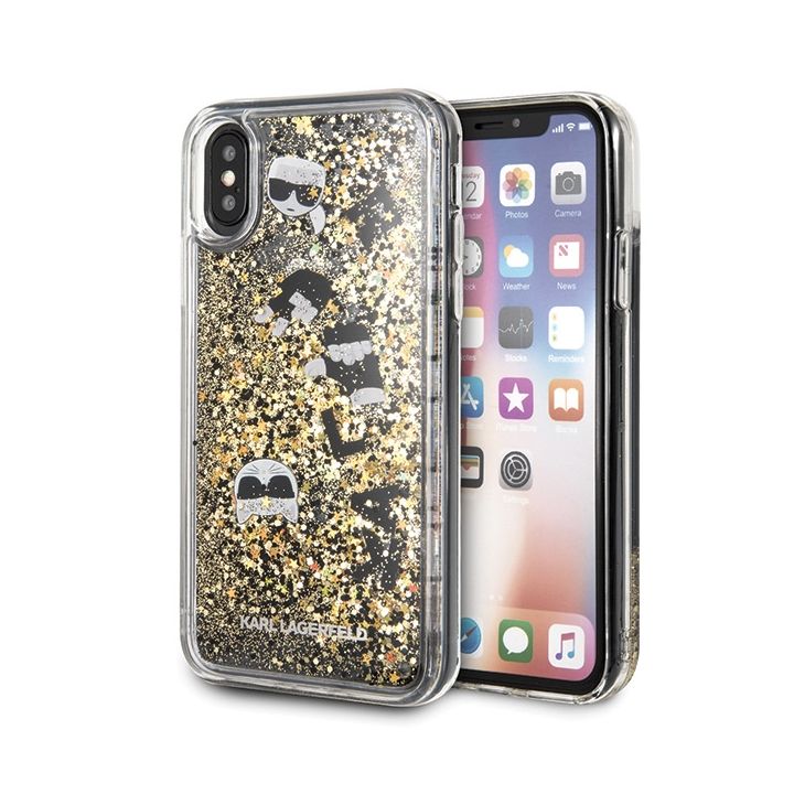 Karl Lagerfeld KLHCPXROGO iPhone X/Xsczarno-złoty/black & gold hard case Glitter na NearMe.pl