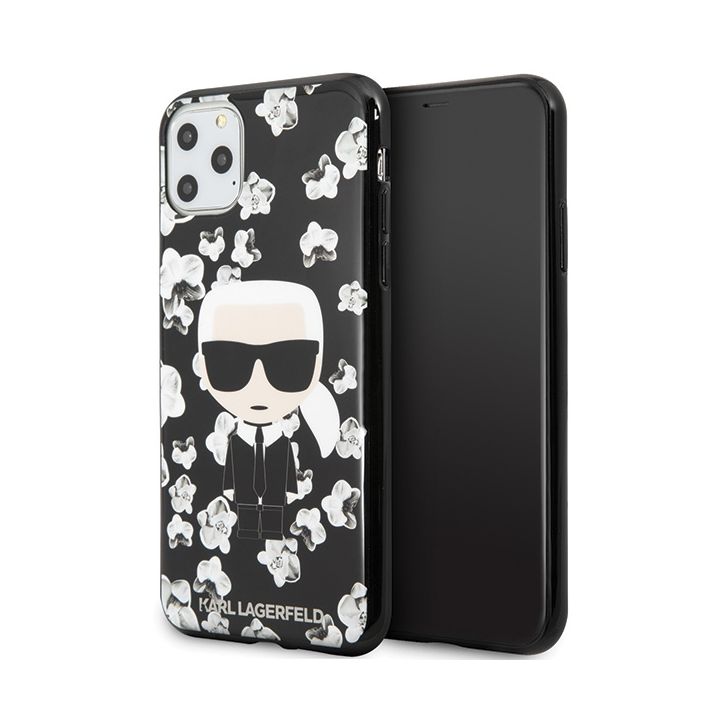 Karl Lagerfeld KLHCN65FLFBBK iPhone 11   Pro Max czarny/black Flower Ikonik Karl na NearMe.pl
