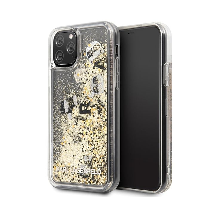 Karl Lagerfeld KLHCN58ROGO iPhone 11 Proczarno-złoty/black & gold hard case Glitter na NearMe.pl