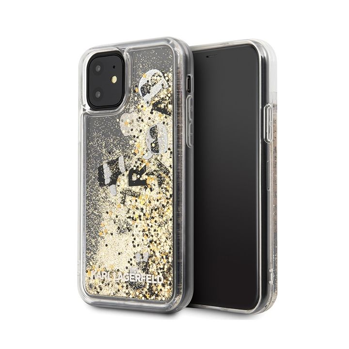 Karl Lagerfeld KLHCN61ROGO iPhone 116,1" / Xr czarno-złoty/black & gold hard case Glitter na NearMe.pl